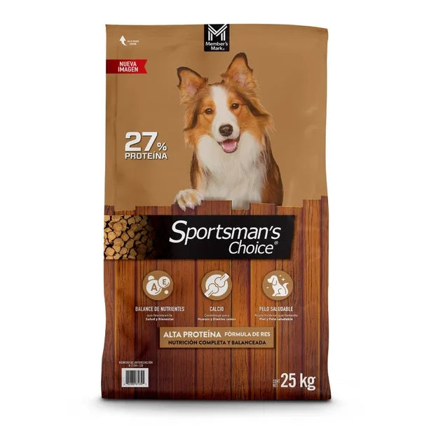 Alimento para Perro Member's Mark Sportsman's Choice Alta Proteína Sabor Res (Bulto de 25 kg)