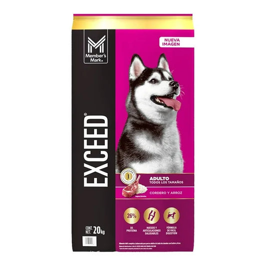Alimento Súper Premium para Perro Member's Mark Exceed Cordero y Arroz (Bulto de 20 kg)