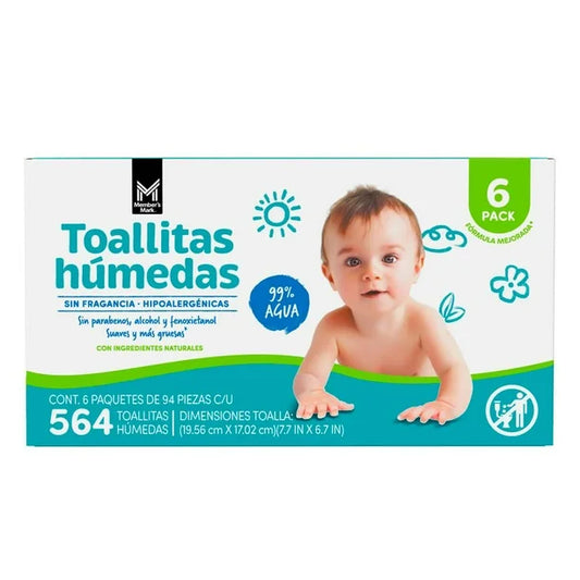 Toallitas Húmedas para Bebé Member's Mark — Caja con 564 Toallitas