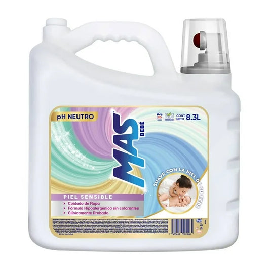 Detergente Líquido Mas Bebé pH Neutro e Hipoalergénico (Garrafa de 8.3 L)