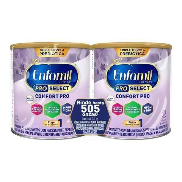 Fórmula Infantil Enfamil Confort Pro Select Etapa 1 (0 a 12 meses) — Pack de 2 Piezas (1.1 kg c/u)