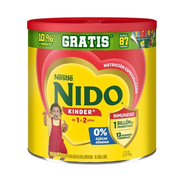 Alimento para Niños a Base de Leche Fortificada Nido Kinder 1+ (Lata de 2.97 kg)